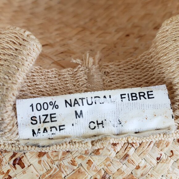 Vintage Straw Hat Cowboy Cowgirl Western Bohemian Unisex size M Resort Beaded - Picture 5 of 10